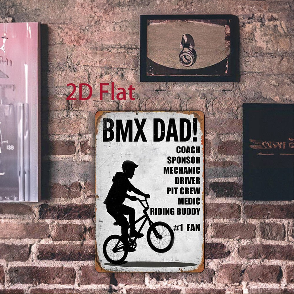 BMX Bike Tin Sign - Personalized Job List Metal Poster Wall Art for Dads