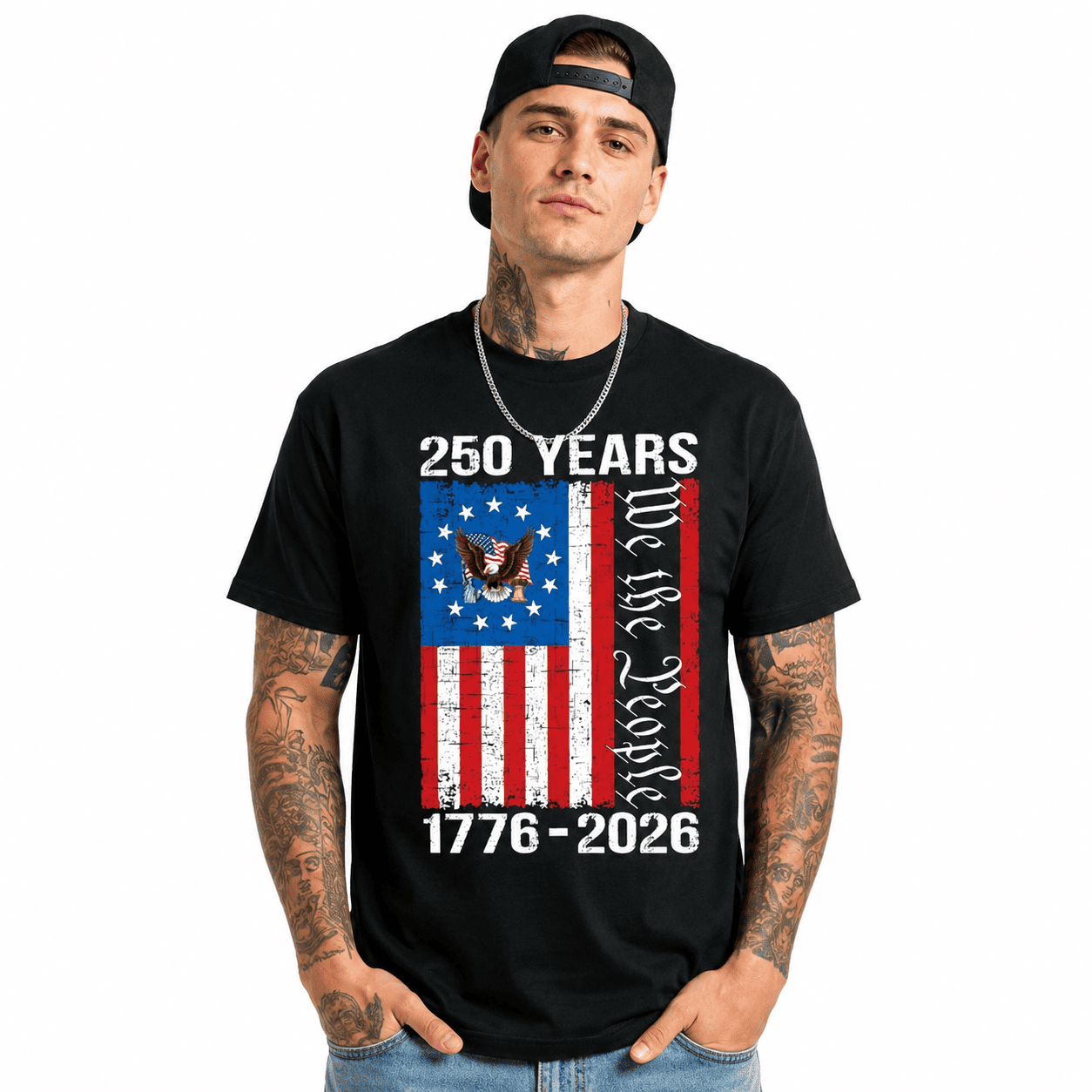 250 Years American Flag USA 250th Anniversary Patriotic 4th of July T-Shirt
