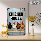 "Chicken House" Metal Sign - Farmhouse Style Tin Wall Art Decor Plaque