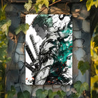 Warrior Anime Tin Sign - Katana Fighter Metal Poster Wall Art Decor Plaque