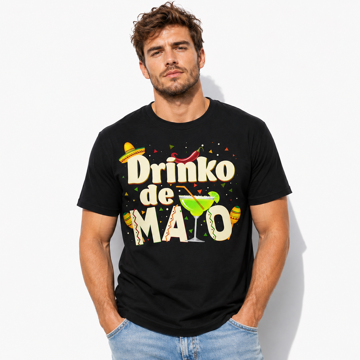 Drinko de Mayo Margarita Graphic Tee - Funny Festive Celebration T-Shirt