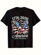 USA 250th Anniversary 1776-2026 Eagle Flag July 4th Patriotic Men's T-Shirt