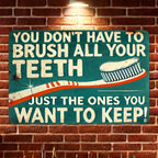 Funny Dental Metal Sign - Retro "Keep Your Teeth" Humorous Tin Wall Decor