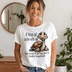 Women Funny Graphic T-Shirt Playful Print Casual Crew Neck Short Sleeve Tee Top