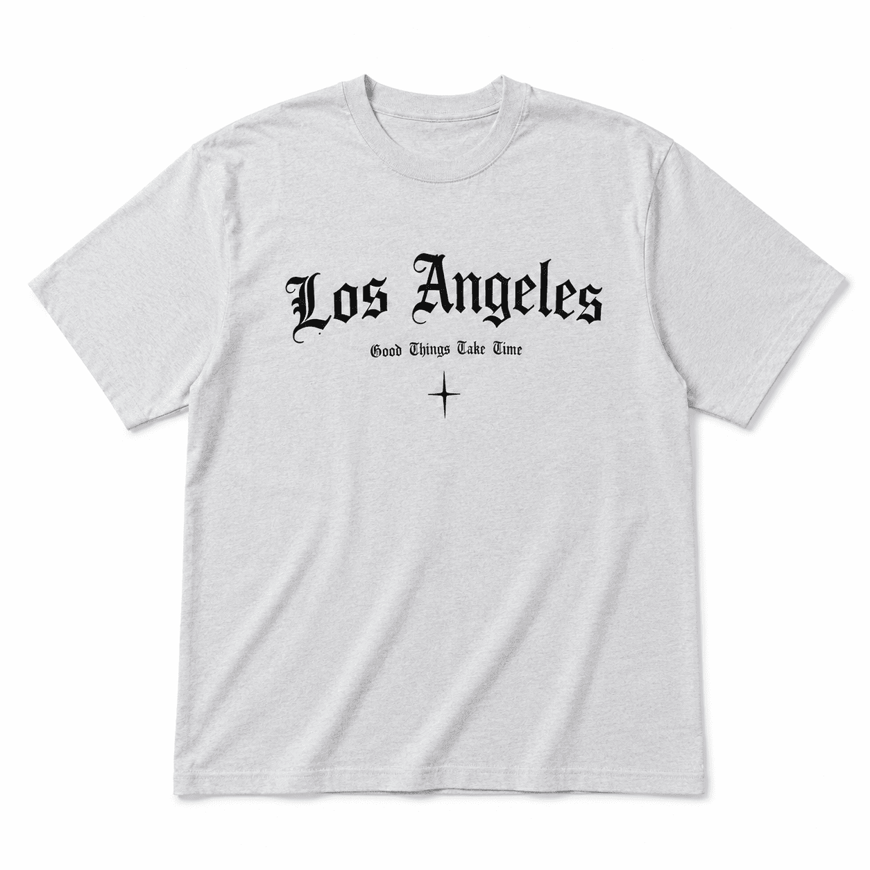 Los Angeles Gothic Letter T-Shirt Old English Streetwear Casual Tee