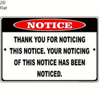 Funny Notice Metal Sign - Retro "Noticing This Notice" Humorous Tin Decor