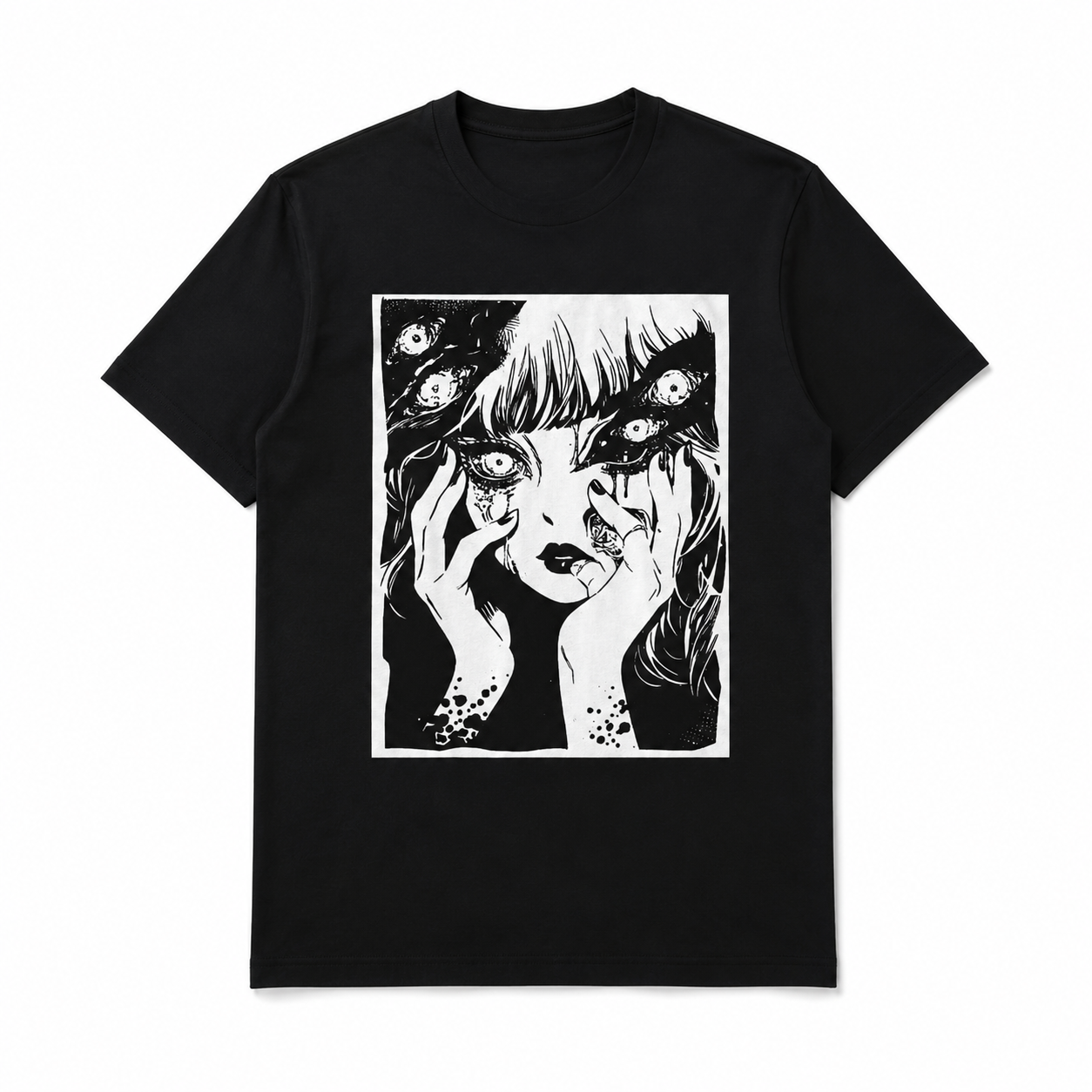 Horror Anime T Shirt Creepy Manga Japanese Harajuku Graphic Casual Tee