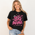 Women Big Mama Graphic T-Shirt Funny Mom Quote Casual Crew Neck Tee Top