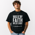 Walk By Faith Not By Sight T Shirt Bible Verse Graphic Inspirational Tee