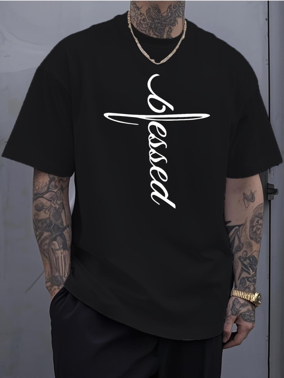 Blessed Cross T-Shirt - Christian Faith Graphic Tee - Religious Gift Shirt