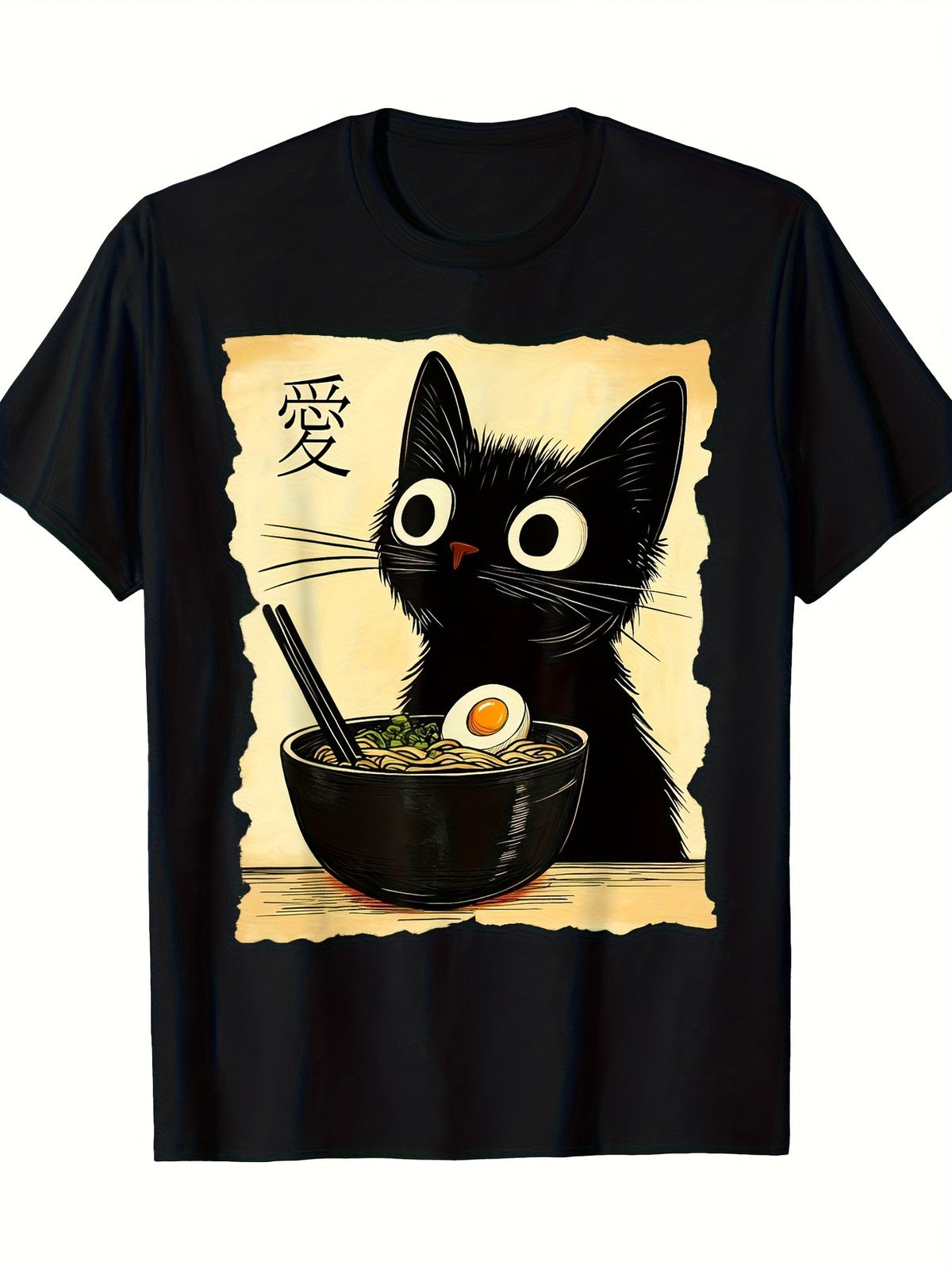 Cute Cat and Ramen Anime T-Shirt Unisex- 100% Japanese Style Printed Tshirt