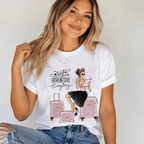 Women Adventure Begins Travel Graphic T-Shirt Suitcase Print Casual Tee