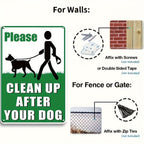 Clean Up After Your Dog Sign Outdoor Metal No Pooping Dog Waste Property Notice
