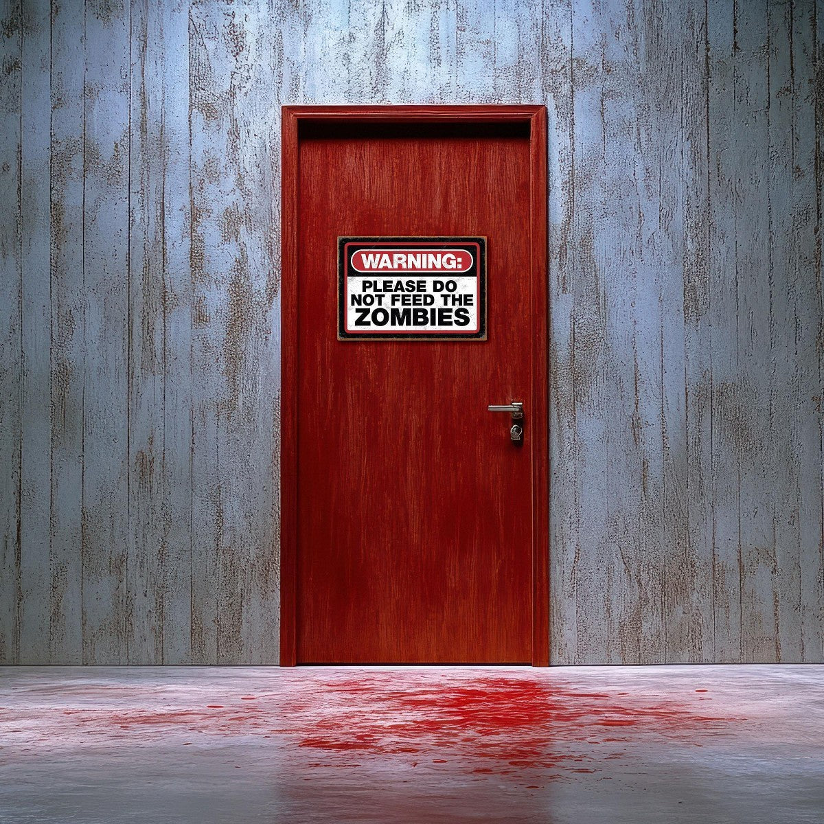 Warning Please Do Not Feed The Zombies Metal Sign Funny Apocalypse Wall Decor