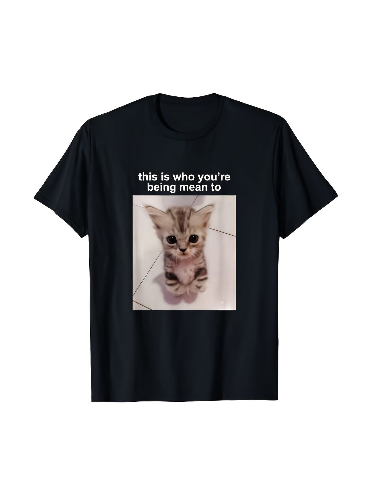 This Is Who You're Sorry For Funny Cat Meme Graphic T-Shirt Cute Tabby Kitten