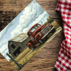 Retro Old Red Truck Metal Tin Sign Vintage Farmhouse Barn Country Roadside Wall