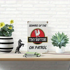 Funny Tiny Raptors Chicken Metal Sign - Retro Rooster Coop Warning Plaque