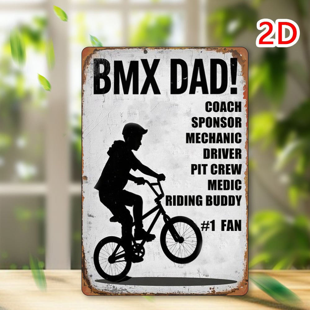 BMX Bike Tin Sign - Personalized Job List Metal Poster Wall Art for Dads