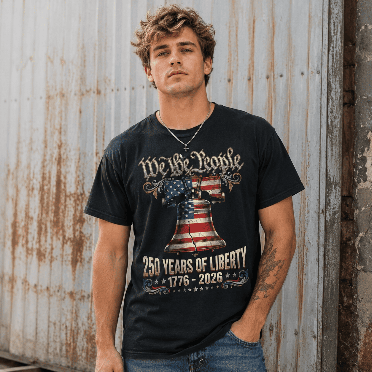 250 Years American USA 250th Anniversary Patriotic 4th of July Men's T-Shirt