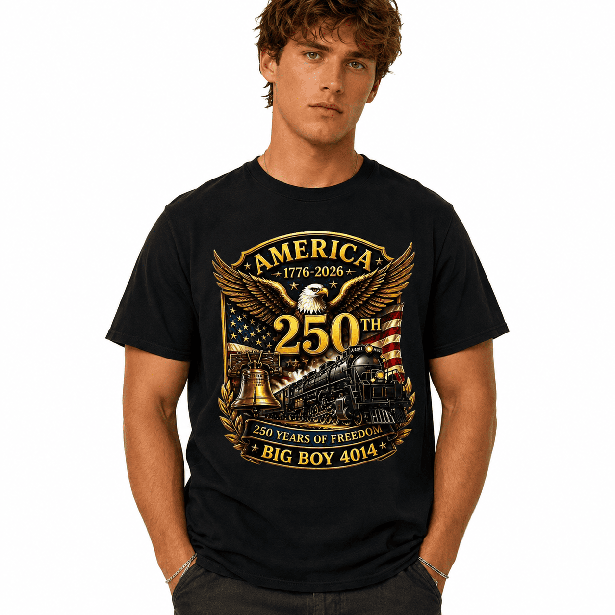 Big Boy 4014 Train USA 250th Anniversary T-Shirt Patriotic 1776-2026 Tee
