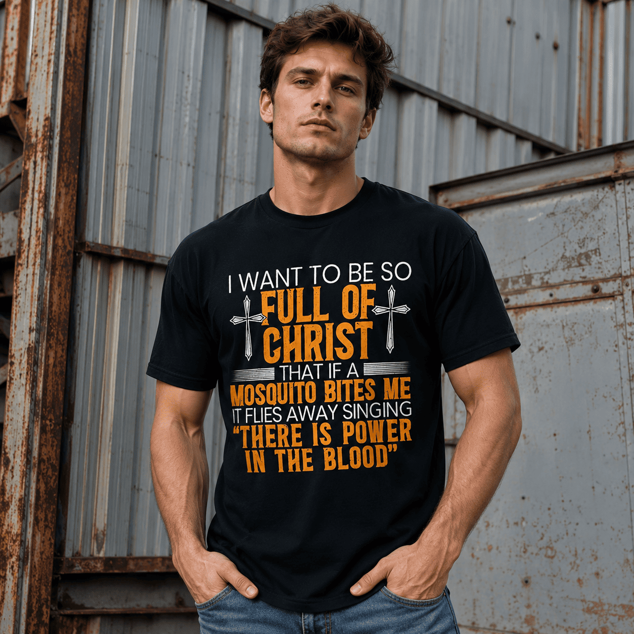 Servant of God Christian Faith Graphic T-Shirt Funny Religious Believer Tee
