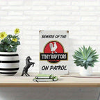 Funny Tiny Raptors Chicken Metal Sign - Retro Rooster Coop Warning Plaque