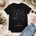 Enchanted Butterfly Tree T-Shirt | Colorful Nature Fantasy Graphic Tee