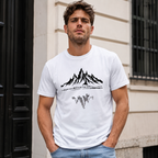 Minimalist Mountain Reflection Graphic T-Shirt Outdoor Nature Scenic Tee