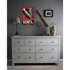 Rustic Vinyl Records Tin Sign - Microphone Metal Poster Wall Art Decor