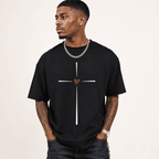 Men's Cross Heart Graphic T-Shirt Christian Faith Casual Short Sleeve Tee