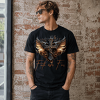 Faith Over Fear Cross T-Shirt | Gothic Winged Celtic Cross Graphic Tee