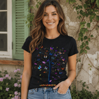 Enchanted Butterfly Tree T-Shirt | Colorful Nature Fantasy Graphic Tee