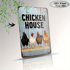 "Chicken House" Metal Sign - Farmhouse Style Tin Wall Art Decor Plaque