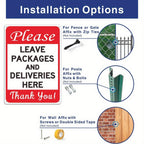 Please Leave Packages Here Metal Sign Delivery Drop Off Zone Front Door Decor