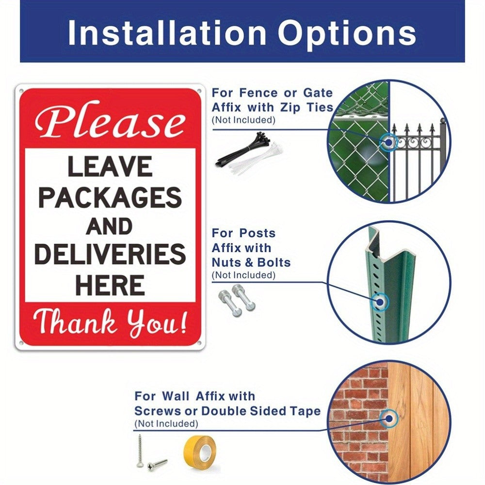 Please Leave Packages Here Metal Sign Delivery Drop Off Zone Front Door Decor