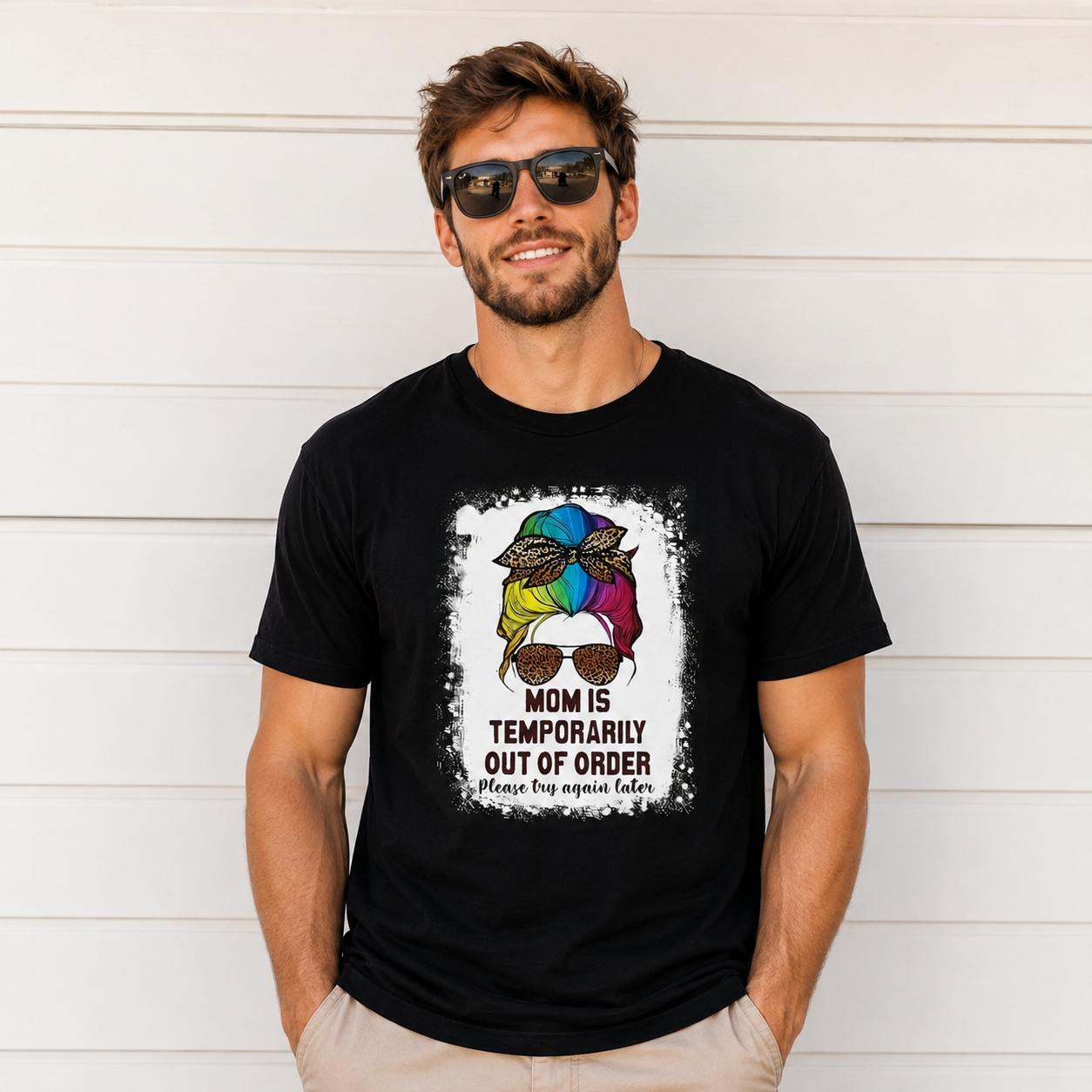 Mom Is Temporarily Out of Order Graphic Tee - Funny Sarcastic Parent T-Shirt
