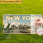 NYC Statue of Liberty Metal License Plate Sign Brooklyn Bridge Wall Decor