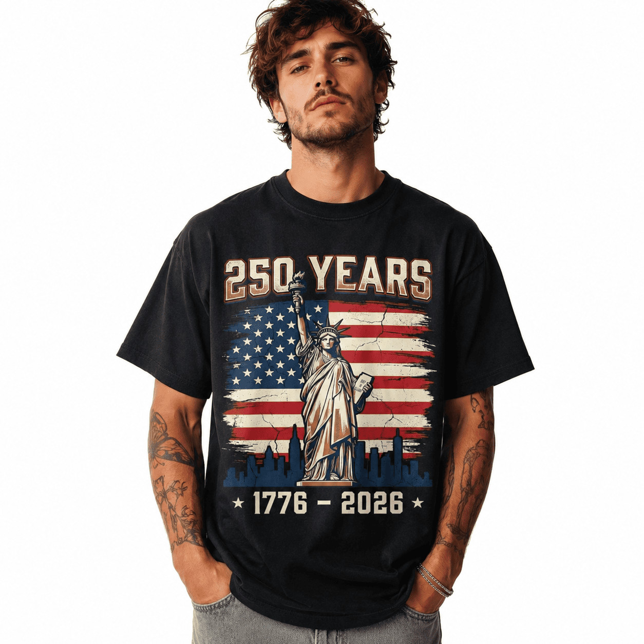 USA 250th Anniversary Memorial T-Shirt Patriotic America 1776-2026 Tee