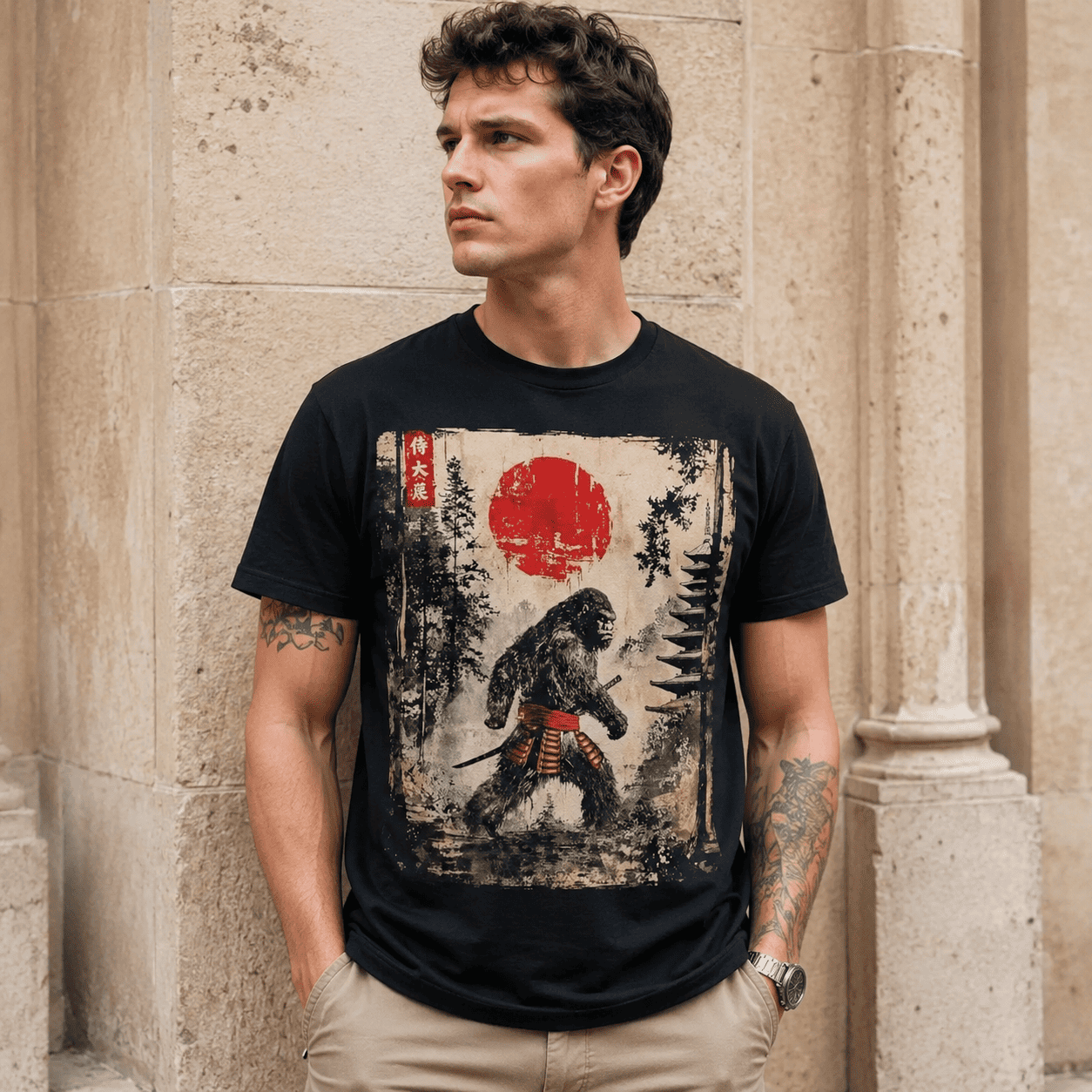 Vintage Japanese Ukiyo-e Art T-Shirt Retro Streetwear Graphic Tee