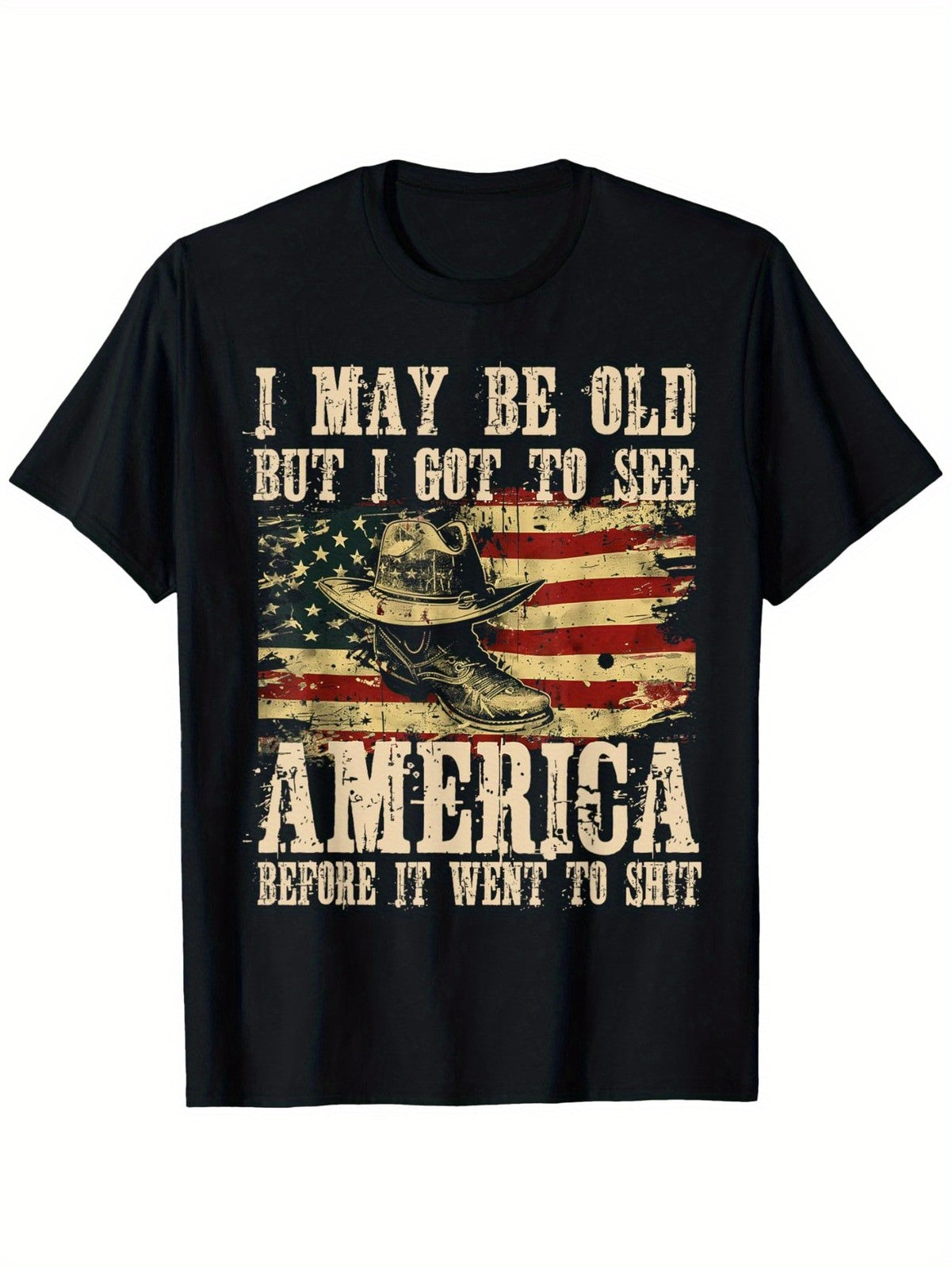 I May Be Old But I Got to See America Funny Vintage USA T-Shirt