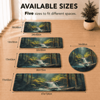 Forest Waterfall Floor Mat Quick Dry Super Absorbent Non Slip Nature Decor