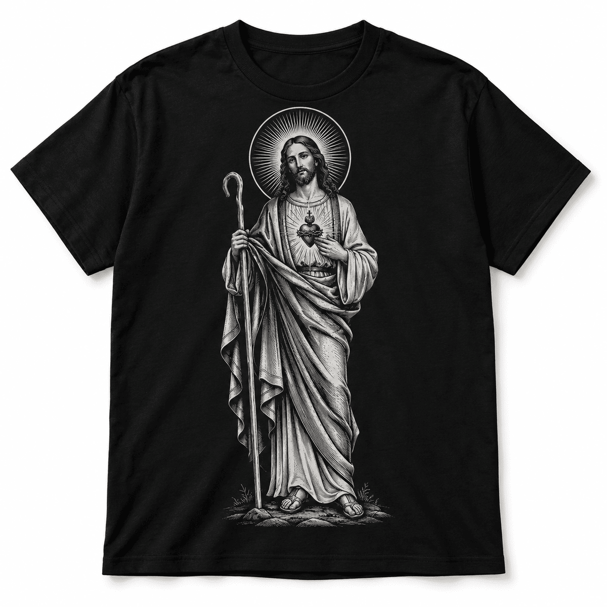 Sacred Heart of Jesus Christian Faith Religious Graphic Men's T-Shirt