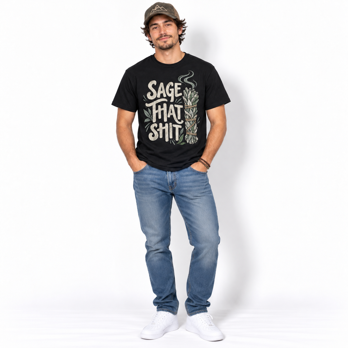 Sage That Shit Funny Smudge Stick Spiritual Cleansing Men's T-Shirt