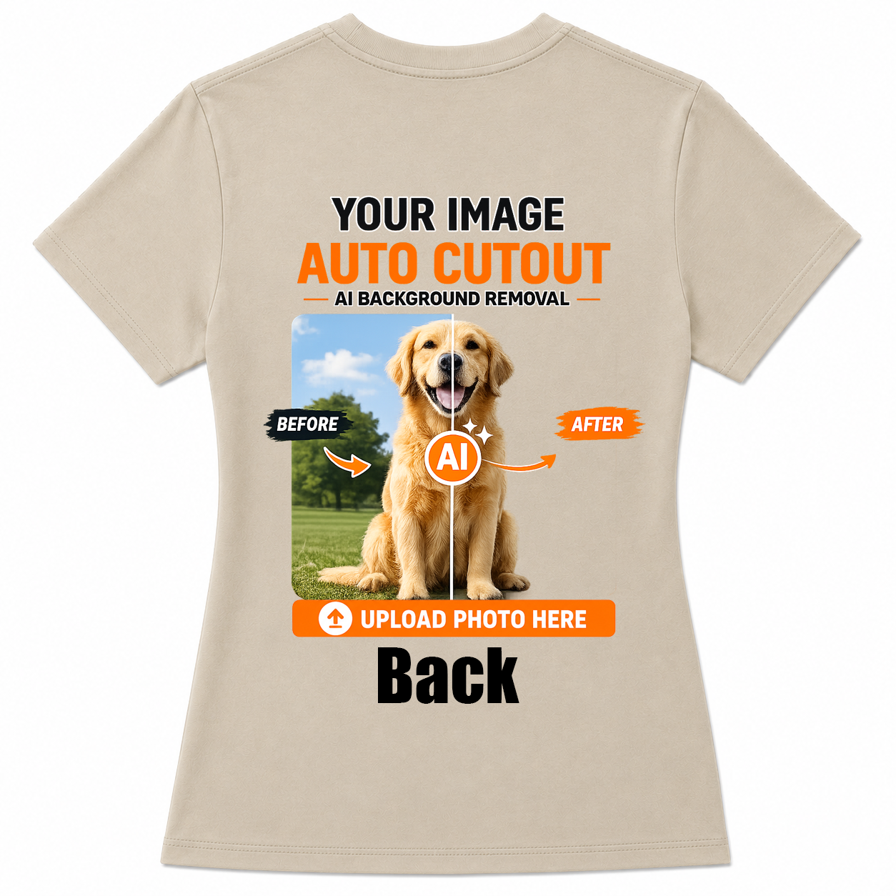 AI Background Remove Custom Women T-Shirt – Design Your Own Personalized Shirt