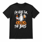 I'm Here for the Boos Ghost Beer Pumpkin Funny Halloween Graphic Men's T-Shirt