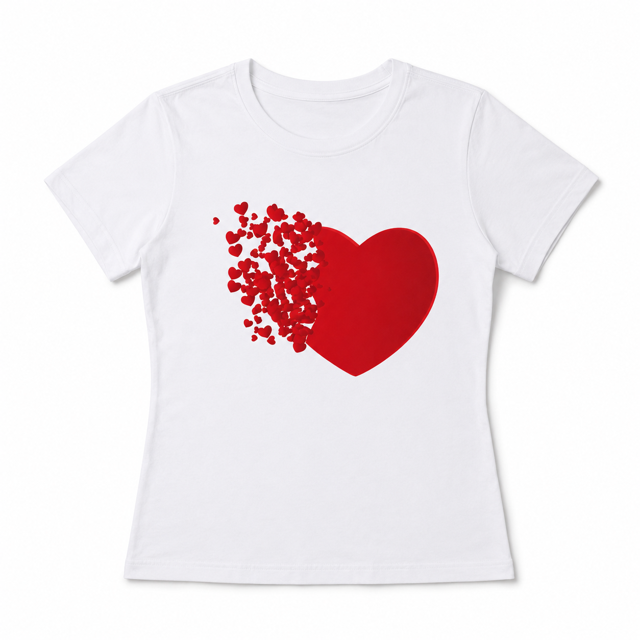 Women's Heart Bird Graphic T-Shirt Cute Nature Casual Summer Tee Top