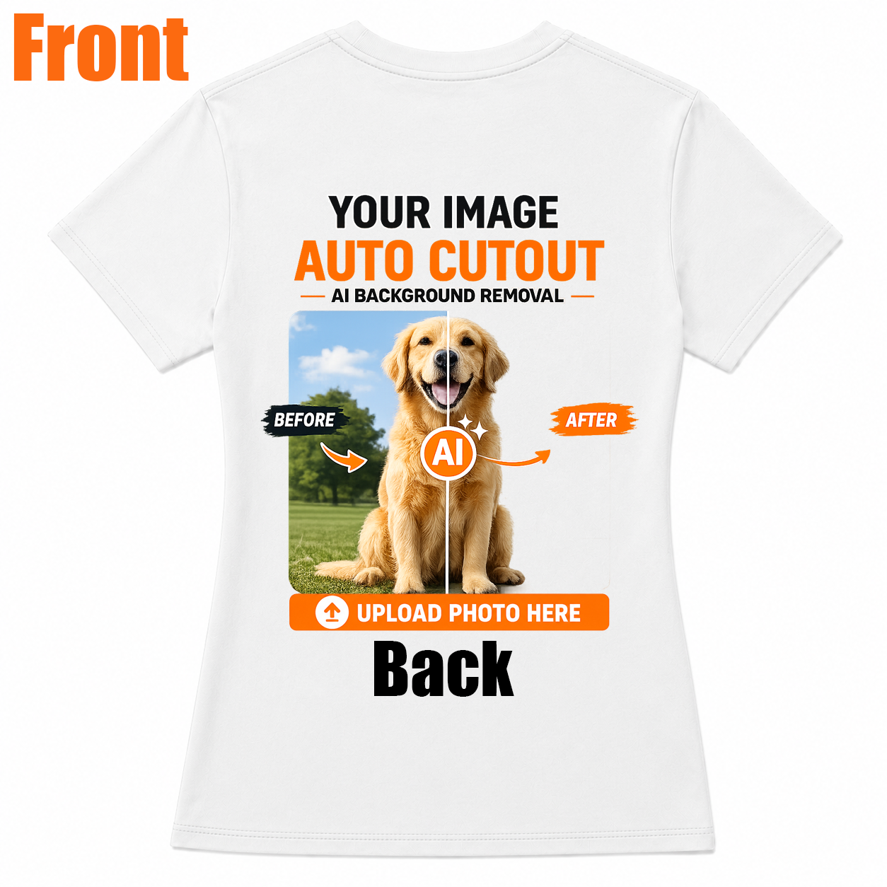AI Background Remove Custom Women T-Shirt – Design Your Own Personalized Shirt