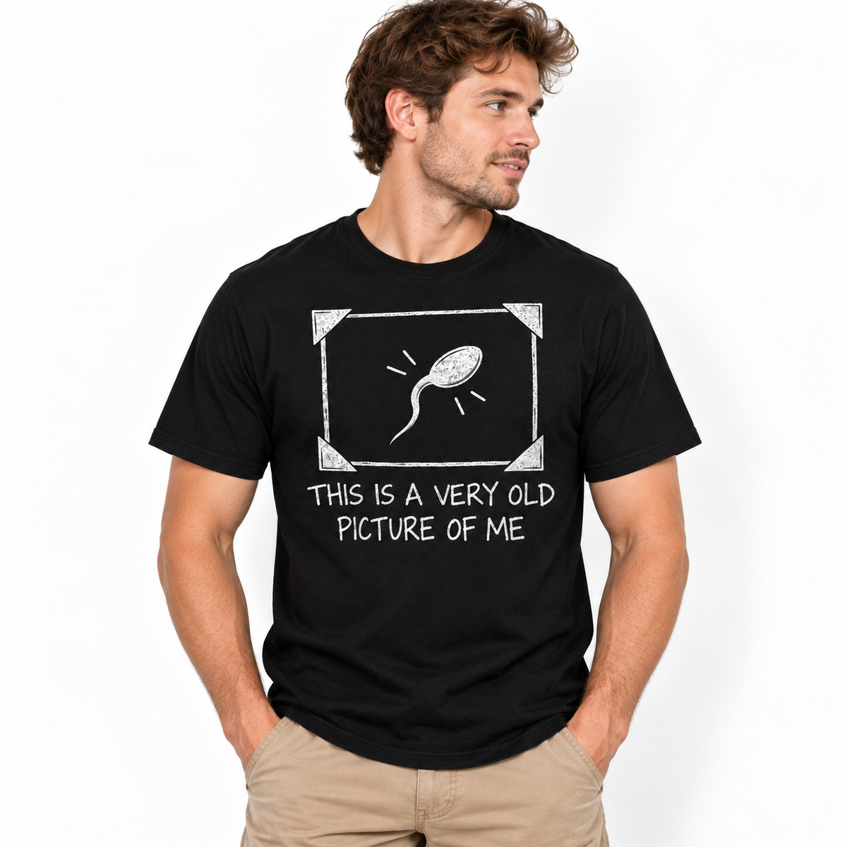Very Old Picture of Me Funny Sperm Joke Adult Humor Men's T-Shirt
