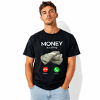 Money In Call Cash Funny Business Graphic Men’s T-Shirt Hustle Humor Tee