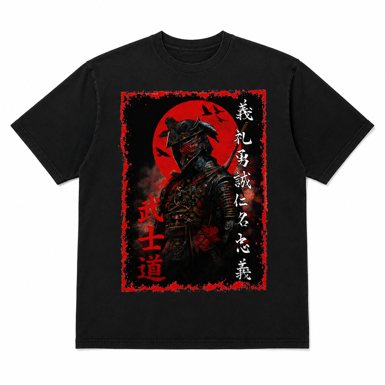 Ancient Samurai Anime Graphic T-Shirt Japanese Warrior Streetwear Casual Tee